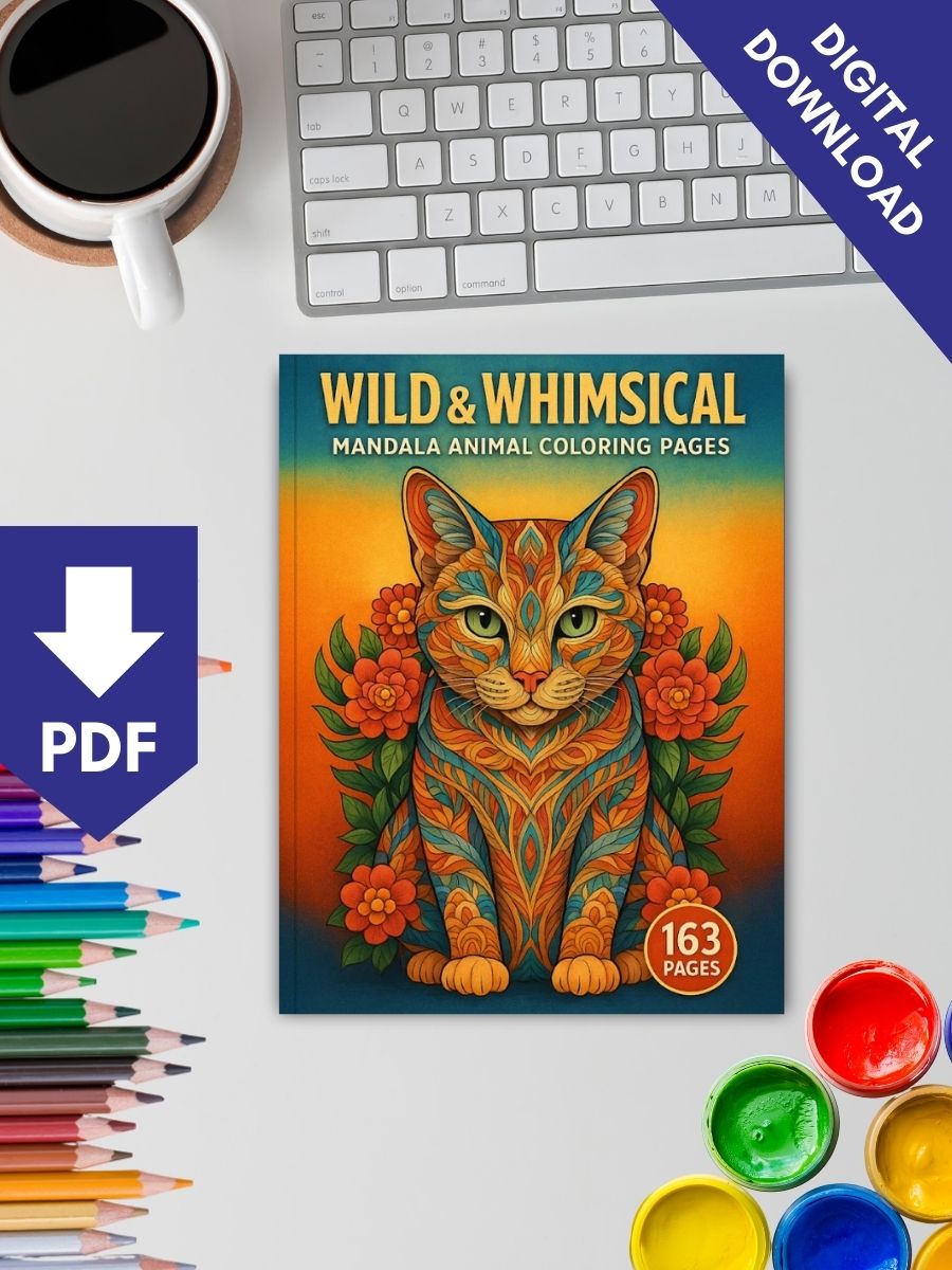 Wild & Whimsical – 163 Mandala Animal Coloring Pages - Image 2