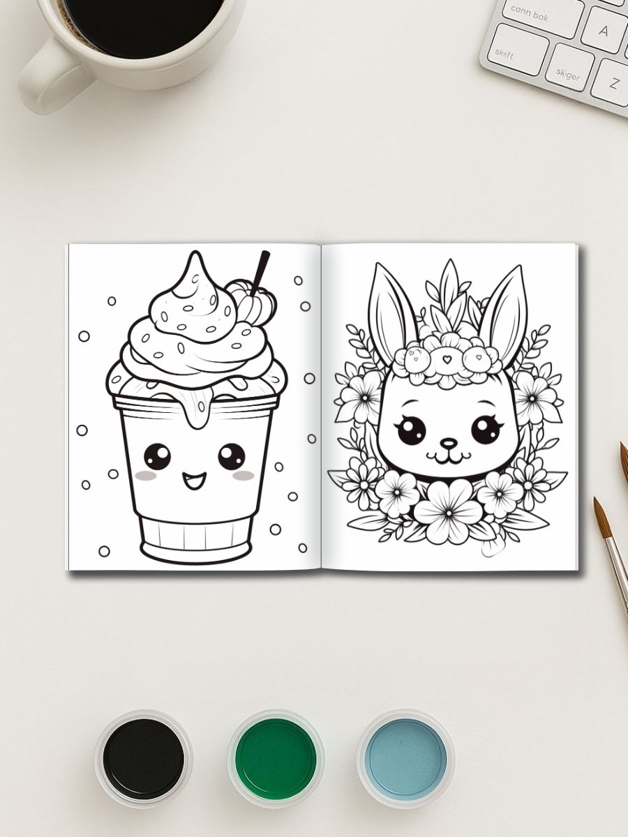 Kawaii Cuties – 130 Adorable Everyday Object Coloring Pages - Image 3