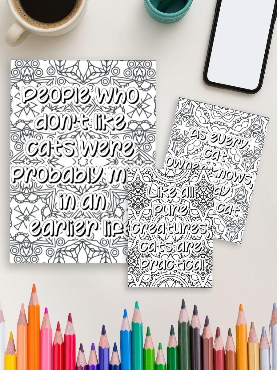 Catitude & Calm – 25 Mandala Cat Quote Pages - Image 4