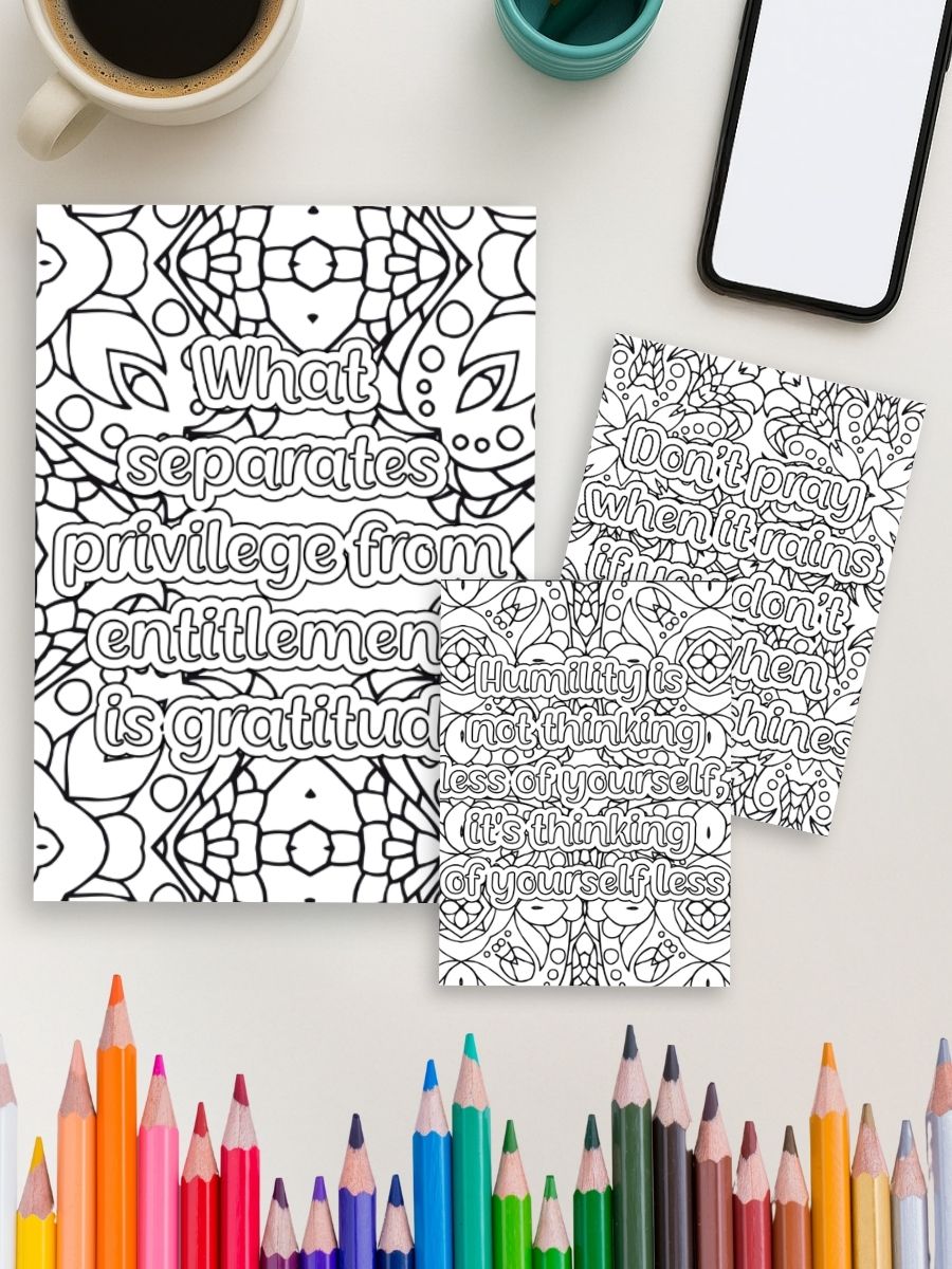 Grateful Mandalas – 25 Quote-Filled Coloring Pages - Image 4